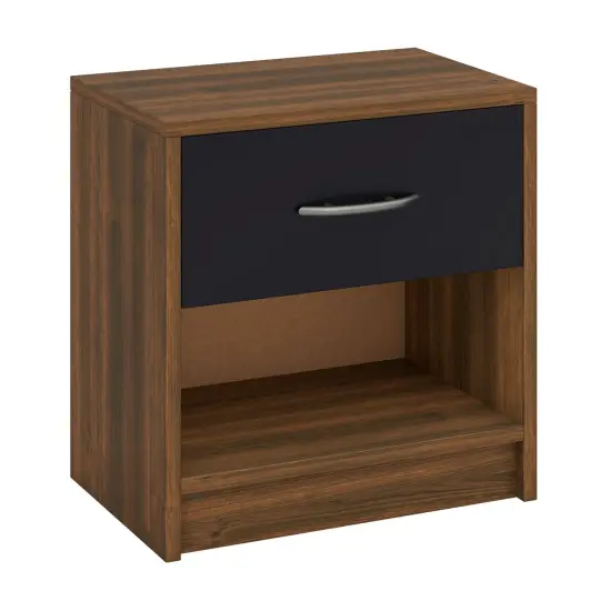 Nightstand with Drawer, Open Shelf, Modern Design and Sturdy Structure Natural {7}