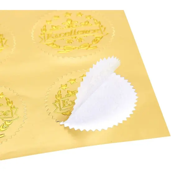 Award Stickers, Gold Certificate Stickers (96 Pieces. 1.7 in) {5}