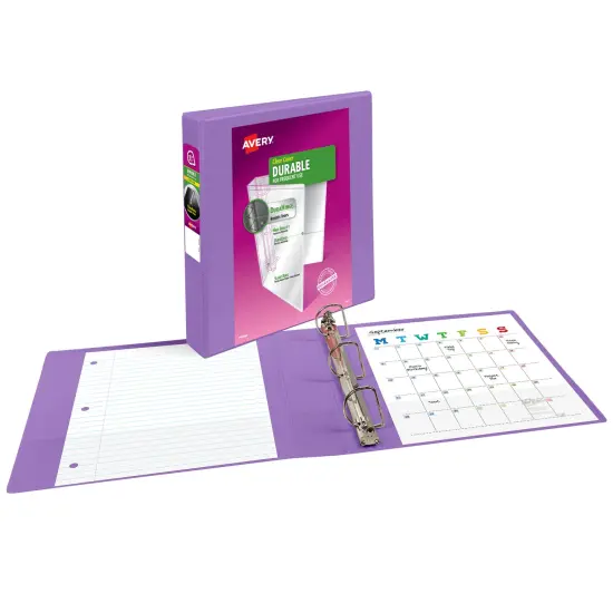 Avery Durable View 3 Ring Binder, 1.5 Inch Slant Rings, Lavender Binder (17084) {2}