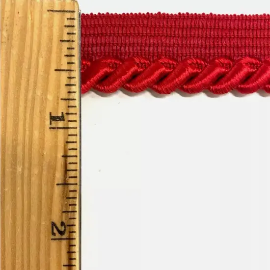 Large Twist Cord with Lip Piping Trimming - 6 Yards - Many Colors Available! Red {2}
