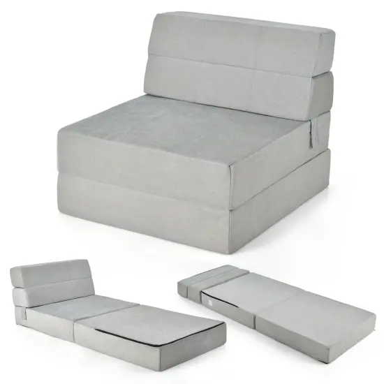 Flocking Sofa Bed Mattress with Sponge Filling and Magic Stick Gray {9}