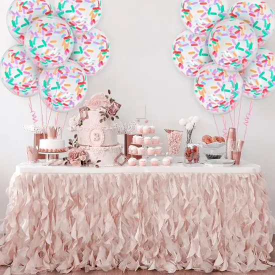 30 Pcs Multicolor Sprinkle Confetti Balloons,12 Inch Ice Cream Sprinkle Latex Balloons Rainbow Confetti Balloons Pastel Confetti Balloons for Wedding Birthday Party Baby Shower Decorations {4}