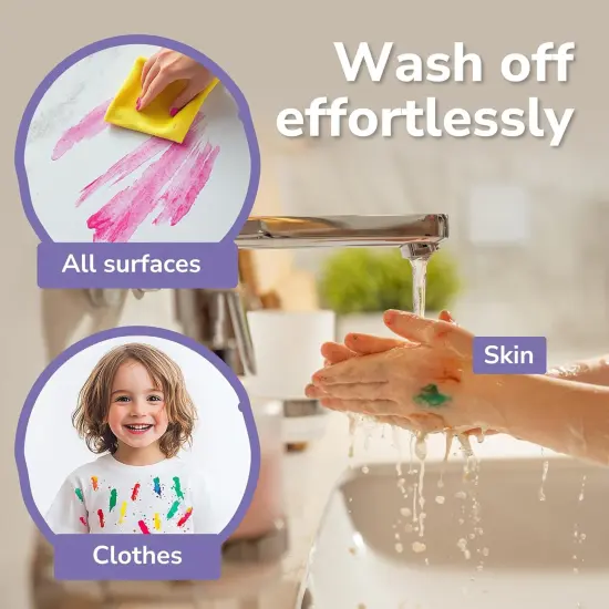 Tempera Paint Sticks - 12 Colors Kids Paints - Non-Toxic Washable Paint Sticks for Kids - Mess Free Quick Drying Art Supplies {5}