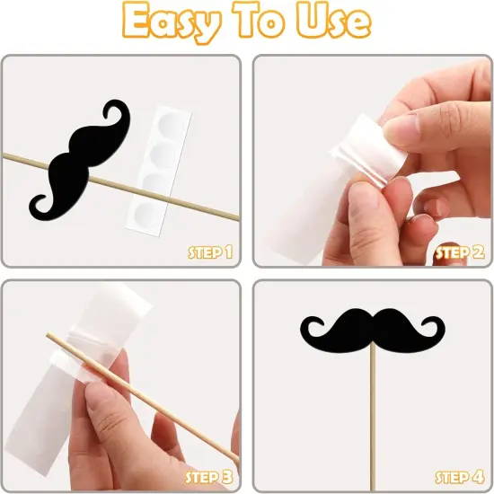 Photo Booth Props, 24PCS Photobooth Props, Funny Photo Props Party Props Accessories for Adults and Kids, Photo Booth Props for Wedding Birthday Christmas New Year&lsquo;s Eve(Black+Gold) {3}