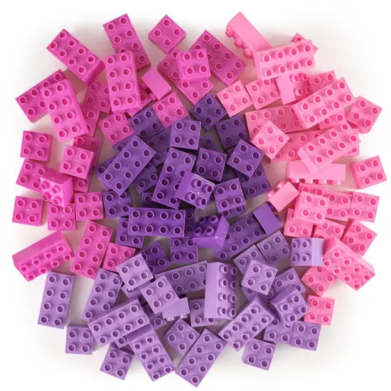 Strictly Briks Toy Large Building Blocks For Kids and Toddlers, Big Bricks Set For Ages 3-14, 100% Compatible with All Major Brands, Pink, Magenta, Lavender and Purple, 108 Pieces Multicolor {1}