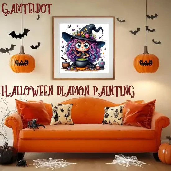Witch Diamond Art Kits for Adults,DIY Halloween Diamond Art Diamond Painting Kits {3}