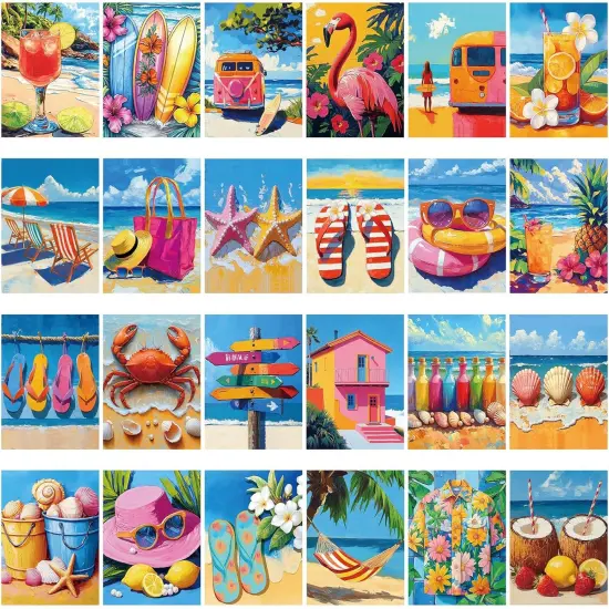 24 Pcs Pre Drawn Canvas for Painting Kit Adult {1}
