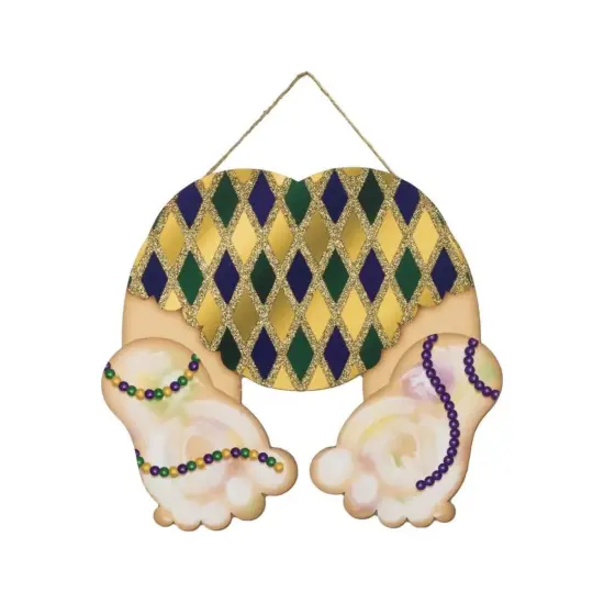 10" Glitter Baby Bottom Sign: Mardi Gras {1}