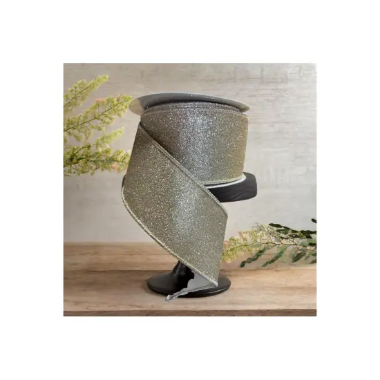 2.5" Glitter Ribbon: Gold (10 Yards) {4}