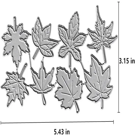 8pcs Maple Leaves Cutting Dies Stencils Template {2}
