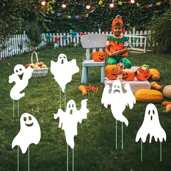 6 PCS Ghost Stakes Outside Decor - Double Sided {3}