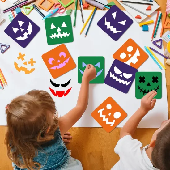 36Pcs Halloween Pumpkins Drawing Stencils - 8 Inch {5}