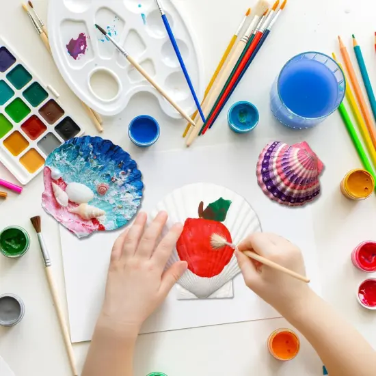 18PCS Large Natural Scallop Shells,4''-5'' White Seashells Bulk for Crafts DIY Painting Baking and Ocean Summer {3}