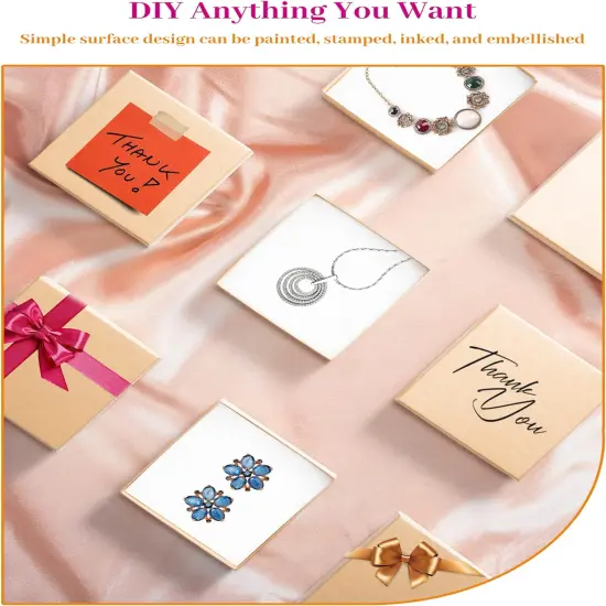 Jewelry Gift Boxes, 3.5x3.5x1 Inch 20 Pcs Matte Small Gift Box wtih Lids, Small Cardboard Jewelry Boxes with Cotton Filled and Lids {3}