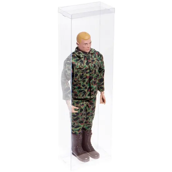 DollSafe Clear Folding Display Box for 11-12.5 inch Dolls and Action Figures, 4" W x 2.25" D x 13" H {3}