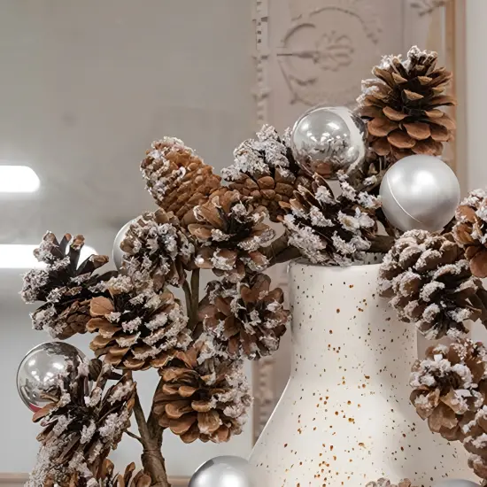 Snow Sprinkled Pinecone Wreath for Winter and Holiday Home Decor {3}