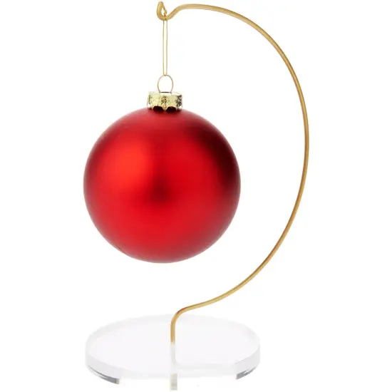 Plymor Wire Ornament Hanger Display with 3.25" Clear Acrylic Thick Round Base, 7" H {3}