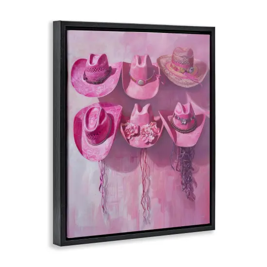 Stupell Industries Hanging Pink Cowgirl Hats Floating Frame Design by LSR Design Studio {3}