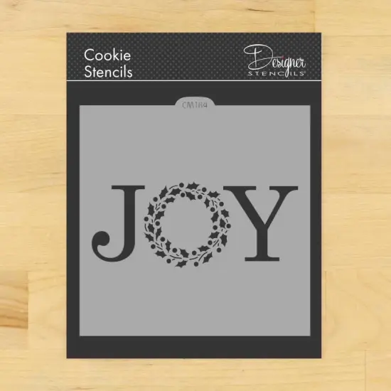 Joy with Holiday Wreath Cookie & Craft Stencil | CM184 by Designer Stencils | Cookie Decorating Tools | {1}