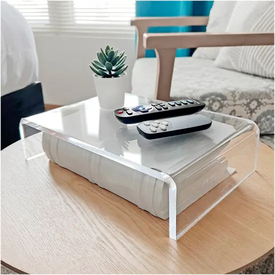 Plymor Clear Acrylic Rectangular Display Riser, 3" H x 12" W x 8" D (3/8" thick) {3}