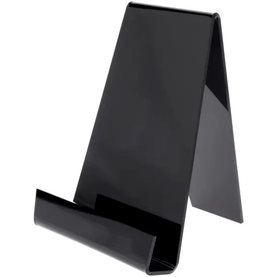 Plymor Black Acrylic Book Easel with 1.875" Ledge With Lip, 8.25" W x 8" D x 10.75" H {2}