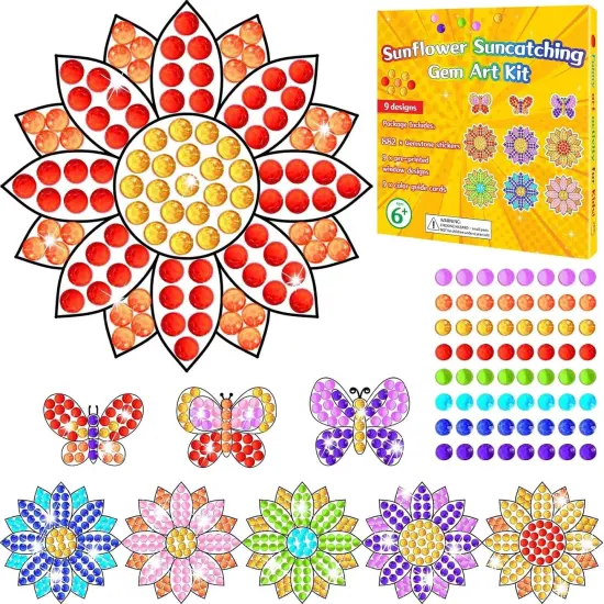 Summer Craft DIY Diamond Suncatcher Ssunflower Shape Art Crafts Suncatcher Kits for Kid {1}