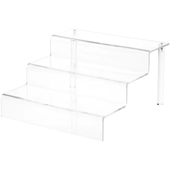 Plymor Clear Acrylic 3-Step Display Stairs, 6.375" H x 12" W x 12.625" D {2}