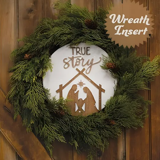 True Story Nativity Scene Wooden Sign for Christmas Wall or Wreath Decor {2}