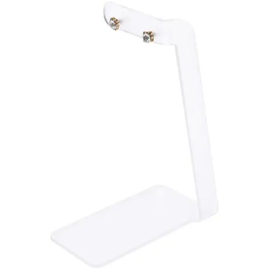 Plymor Frosted Acrylic Signpost-style Pair Hanging Earring Display Stand, 2.375" W x 4" D x 6" H {3}