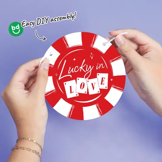 Big Dot of Happiness Lucky in Love Garland Banner, Las Vegas Bachelorette Party Decor, 30 Feet of Cord, 15 Double-Sided Favor Pieces {4}