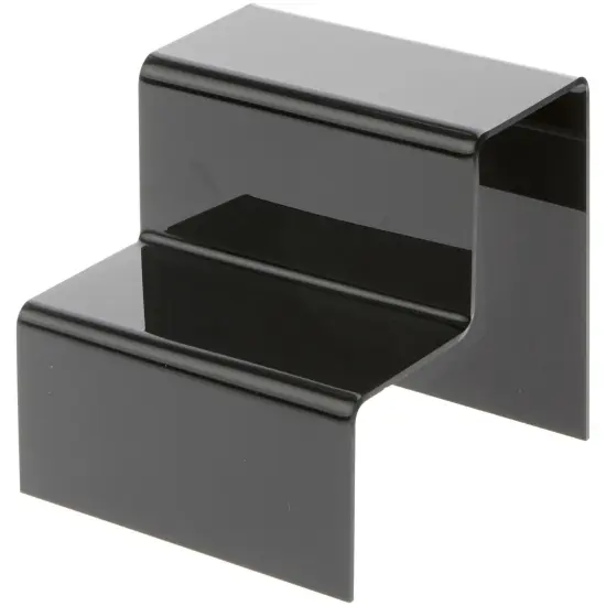 Plymor Black Acrylic 2-Step Solid Back Display Stairs, 6.125" H x 6" W x 6.75" D {2}