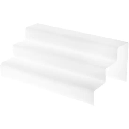 Plymor Frosted Acrylic 3-Step Solid Back Display Stairs, 6" H x 16" W x 9.5" D {1}