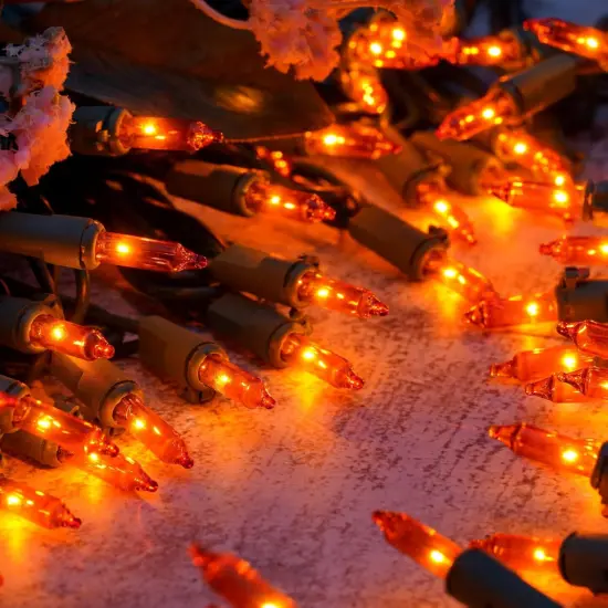200 Orange Christmas String Lights, Pack of 2 Sets 33 Feet {4}