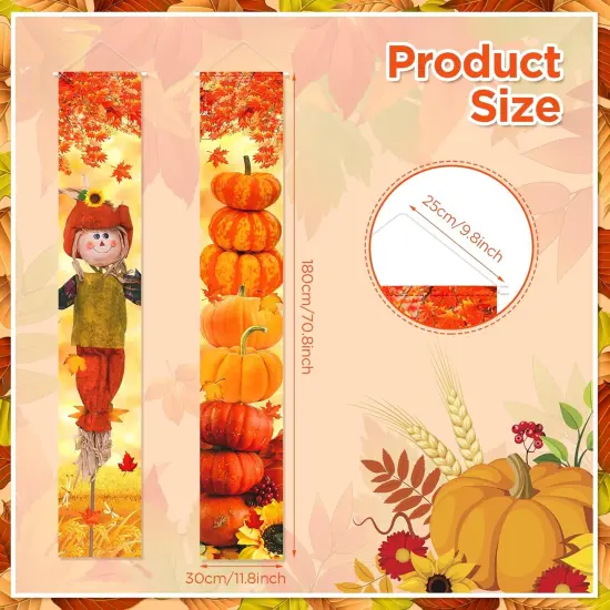 Fall Thanksgiving Porch Banners Outdoor Decorations {5}
