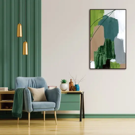 Whiteline Modern Living Verda 48""x32"" Canvas Wall Art, Black PS Frame {1}