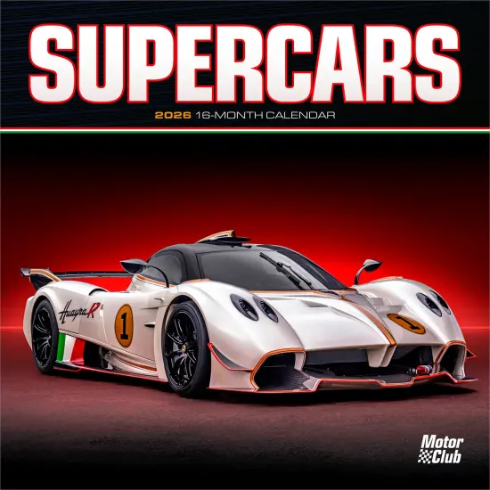 Supercars | 2026 7 x 14 Inch (Hanging) Monthly Mini Wall Calendar {1}
