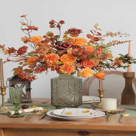 Fall Orange Artificial Flowers {4}