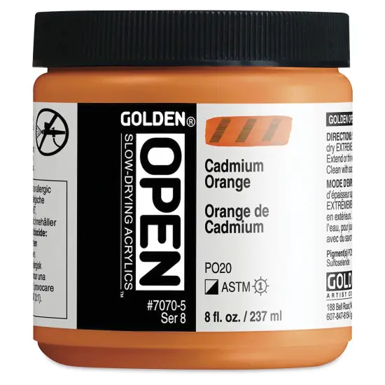 Golden Open Acrylics - Cadmium Orange, 8 oz Jar {2}