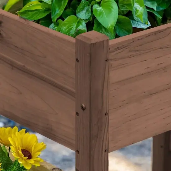 FarmHouse 3 Wooden Elevated Planter Raised Garden Beds Brown {3}