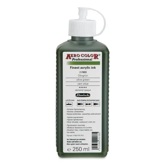 Schmincke Aero Color Professional Airbrush Color - 250 ml, Olive Green {1}