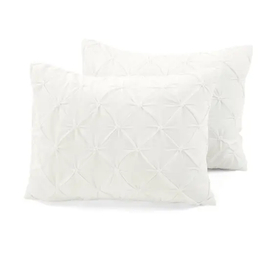 Cotton Comforter Set 3-Piece Soft Pleated Pintuck Design {5}