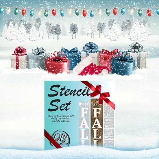 Large Fall Stencils for Painting on Wood, Canvas - 10&rdquo;x10&rdquo; Stencil Pack {6}