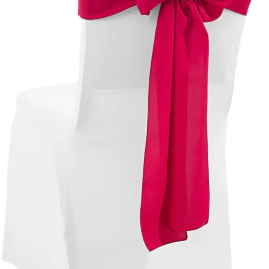 10 Pieces Apple Red Elegant Polyester Chair Sashes 8"x108" for Weddings & Events {5}