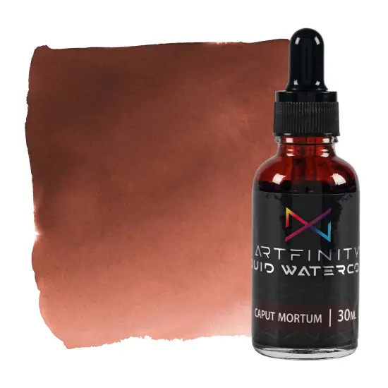 Artfinity Liquid Watercolor Paint 30 ml Bottle, Caput Mortum - Vibrant Dye-Based Liquid Watercolor w/ Glass Pipette, Fast-Drying, Fine Art Paint for Calligraphy, Airbrushing & Traditional Art {1}