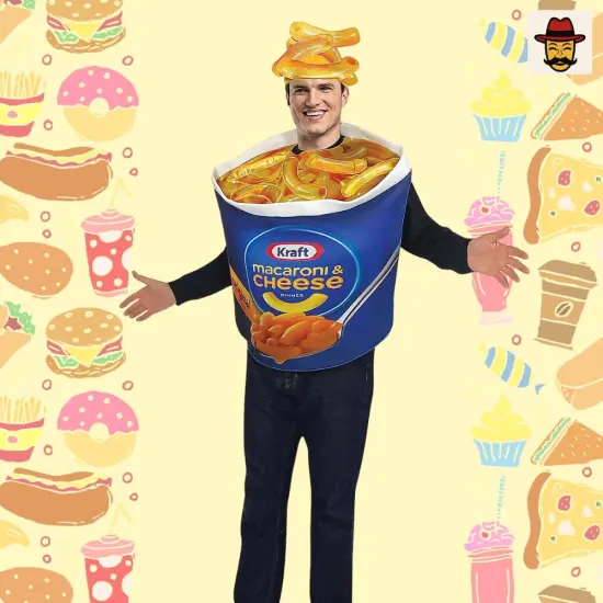 Mac And Cheese Cup Adult Costume Funny Food Halloween Tunic With Headpiece {6}