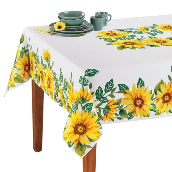 Collections Etc Sunflower Border Tablecloth {2}