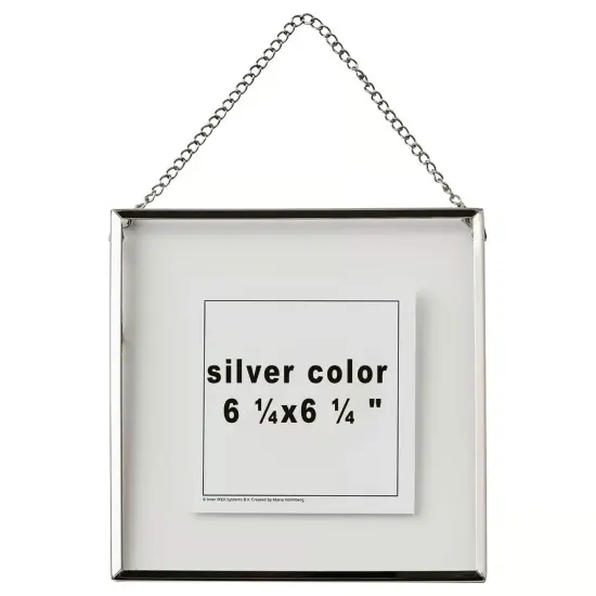 6 &frac14;x6 &frac14;" Silver Steel Frame with Front Plastic Protection &ndash; For Hanging or Standing, Includes Sample Pictures {1}