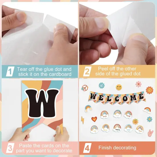 61pcs Retro Welcome Back to School Bulletin Board Welcome {4}