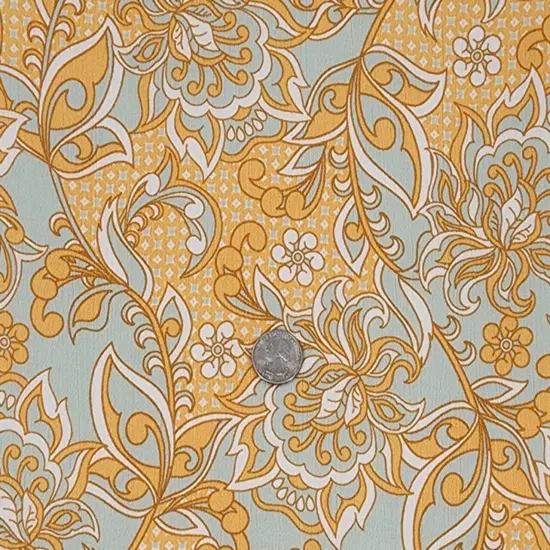 1 Yard Rayon Crinkle Yellow Fabric 50/52" Width Apparel Material {4}