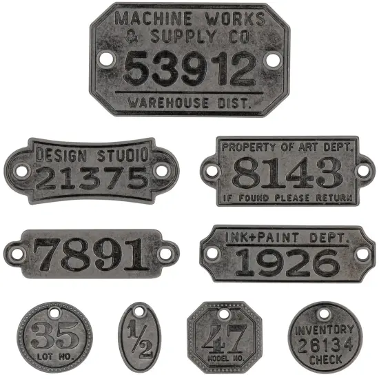Idea-Ology Metal Factory Tags-9/Pkg {3}